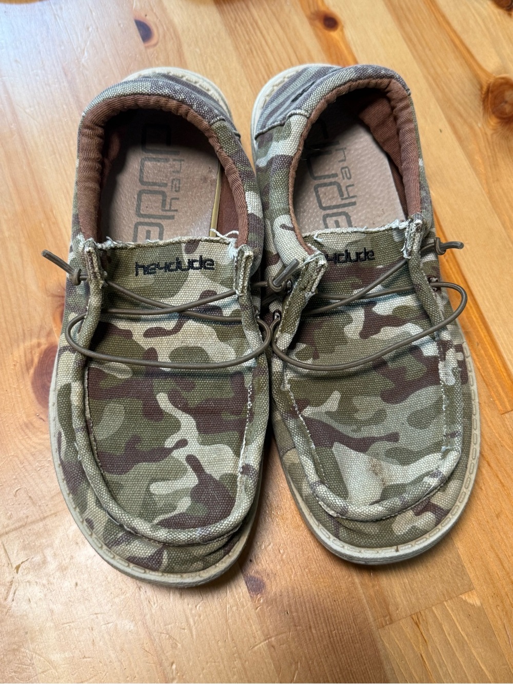 Hey Dude Kids Camo Slip-On Shoes - Olive, Brown, Tan